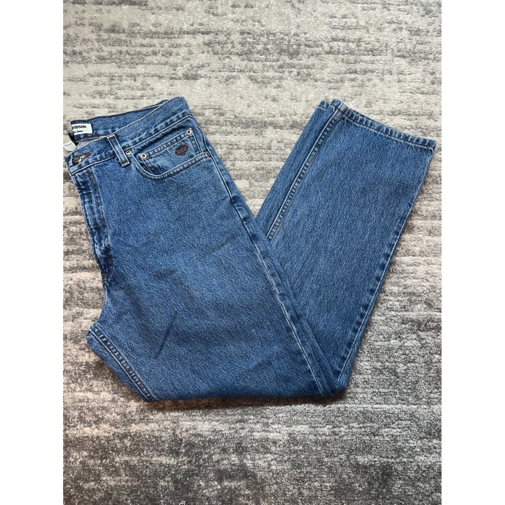 Harley Davidson Jeans Men 34x30 Blue Denim Genuine MotorClothes Straight Leg Y2K